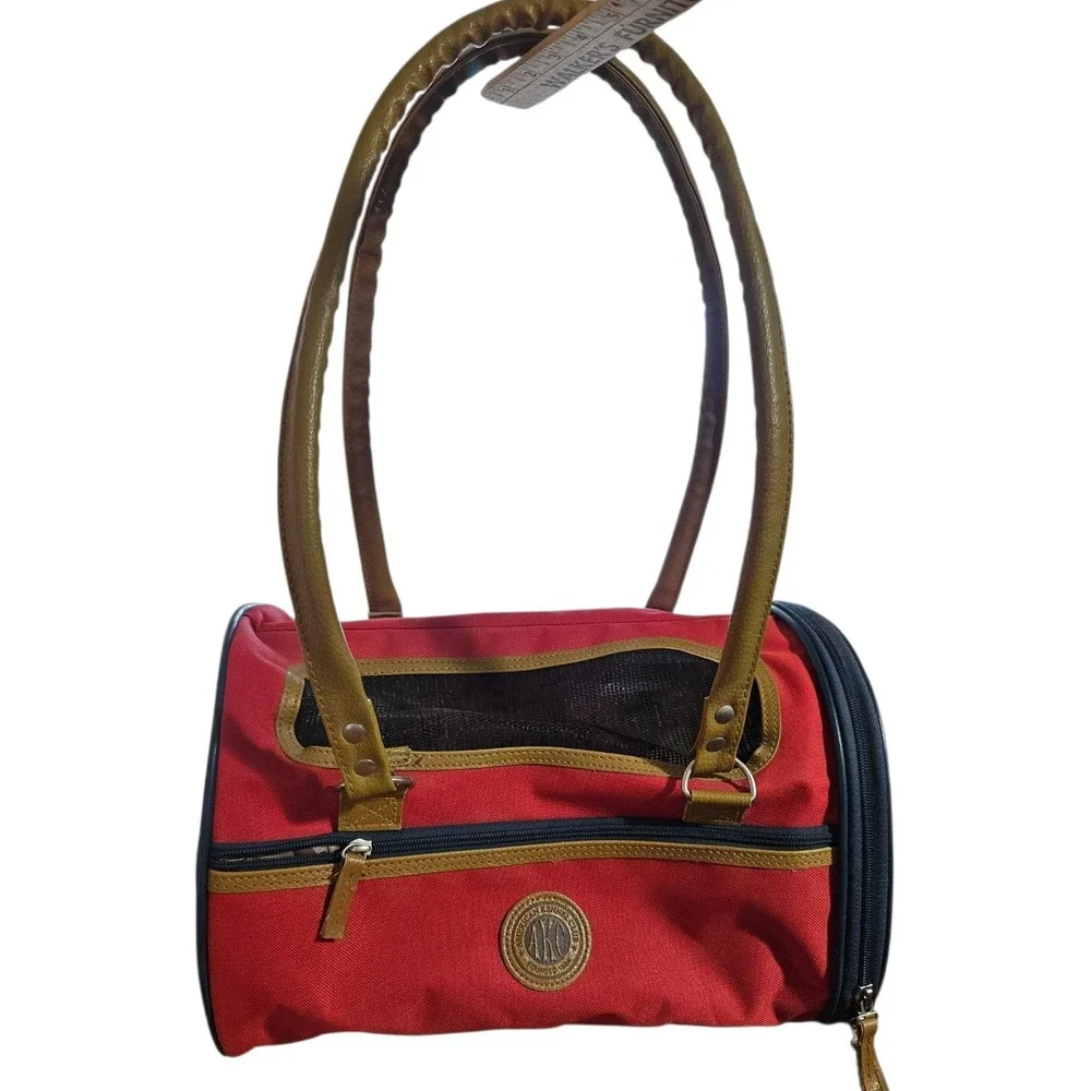 AKC Red Small Dog Bag Carrier American Kennel Sherpa Insert , Pet Travel Bag